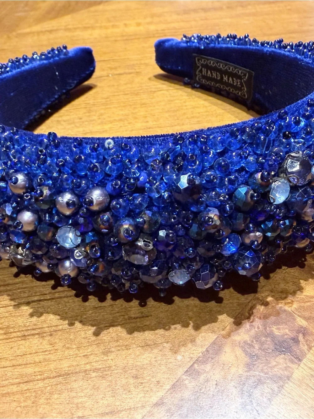 Sapphire Blue Crystal Embellished Headband - Women's Hair Accessory